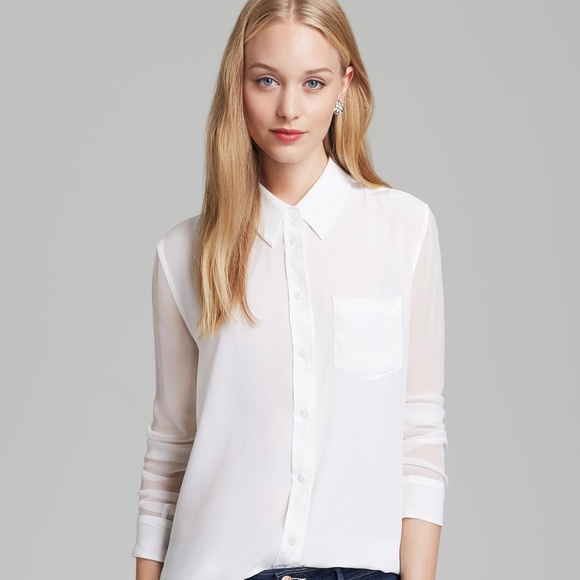 Equipment Tops - Equipment Reese Silk and Chiffon Blouse